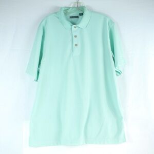 Cubavera Green Short Sleeve Polo Shirt Mens Size L